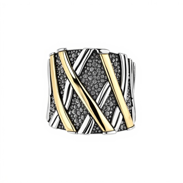 Anillo Tiras-Plata y Oro-Sin Piedra-AN5034 sinpiedra