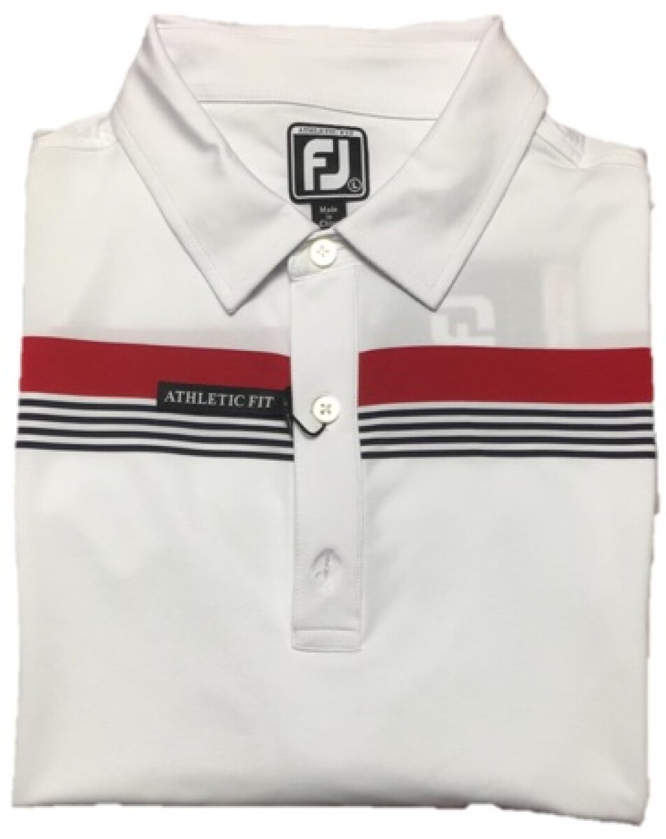 REMERA HOMBRES FOOTJOY ATHLETIC FIT - Af Lisle Engineered chest band - Blanco 