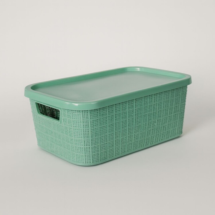 CAJA ORGANIZADORA SIMIL RATTAN 7LTS VERDE Verde