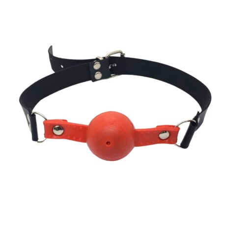 Mordaza De Cuero Con Bola Engomada De 4,5 Cm Mordaza De Cuero Con Bola Engomada De 4,5 Cm
