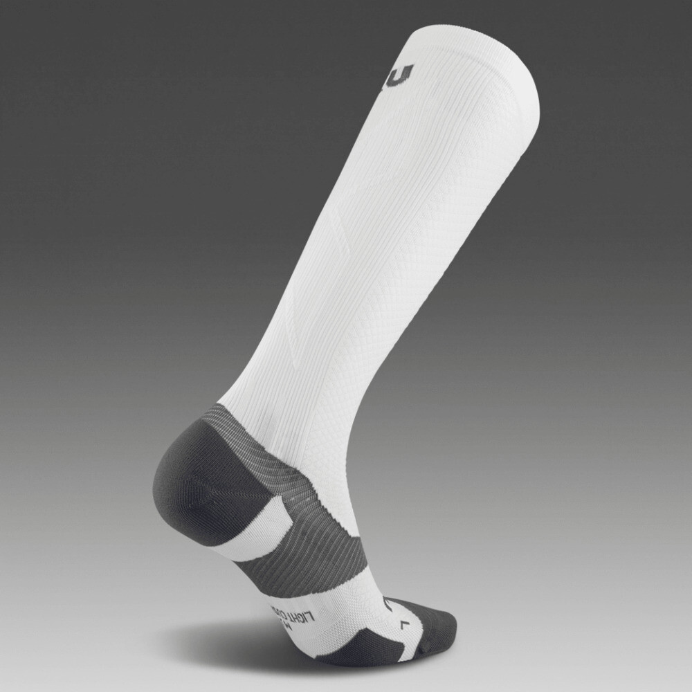 Vectr Light Cushion Full Length Compression Socks - Unisex White/grey