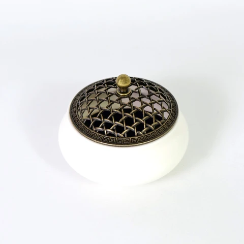 QUEMADOR P/INCIENSO CERAMICA BLANCO 9.5X7CM Unica