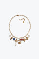 Collar de acero con piedras naturales y dijes dorado