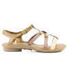 Sandalias Country Tiras Cruzadas de Mujer - 37329 Marron Oscuro-crema