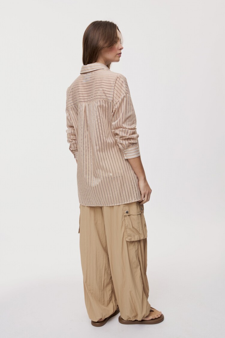 CAMISA JAZMINA STRIPES Beige