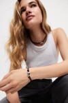 PULSERA DE CUERO BAÑADA EN PLATA DE LEY CON CRISTAL VERDE Pulsera