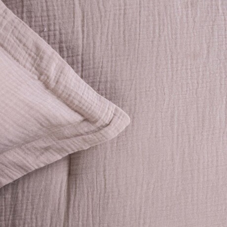 SET DE ACOLCHADO 1 PLAZA ALGODON-Y-POLIESTER NATURAL-BEIGE COTTON GAUZE ARENA