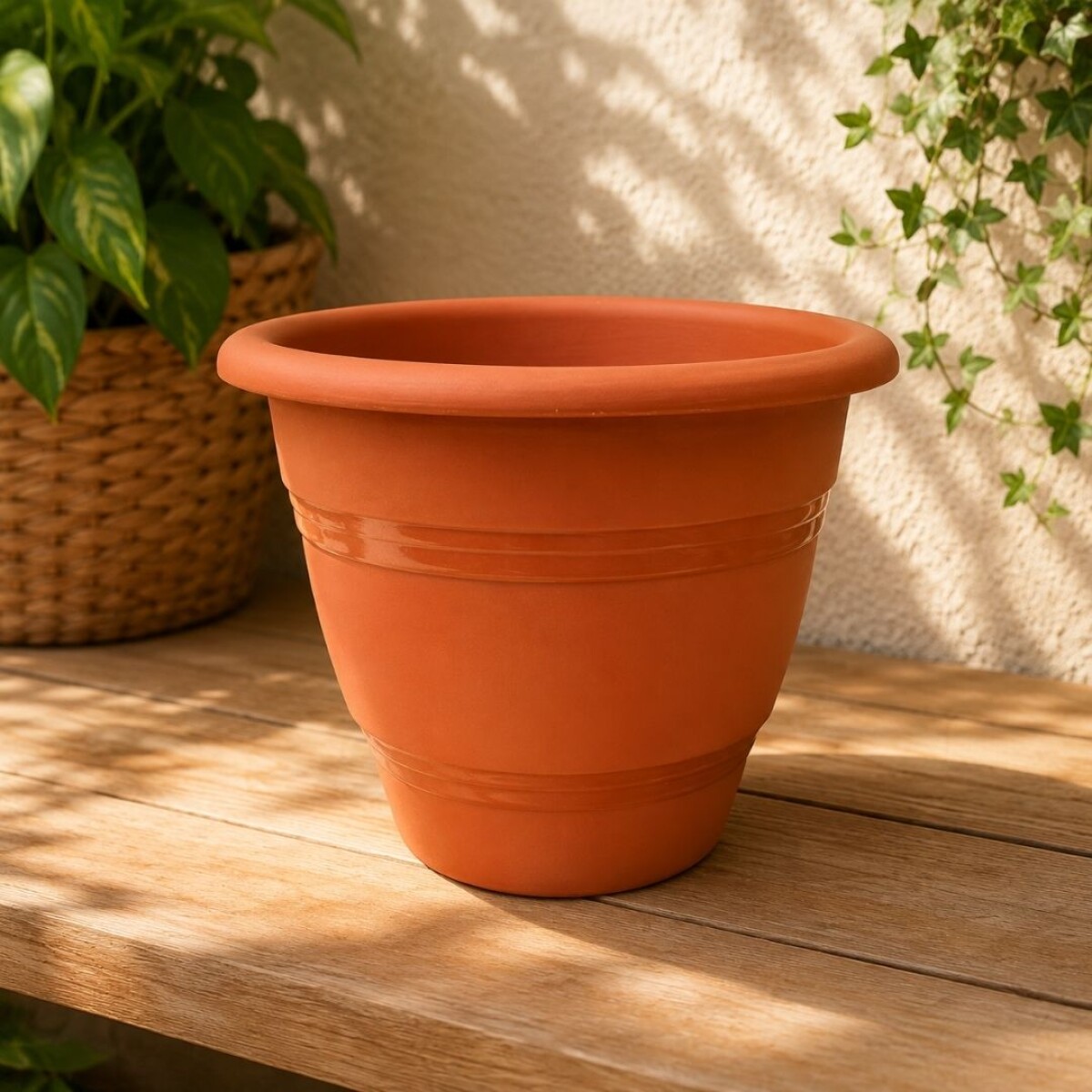 Maceta de Plastico Redonda 15cm Terracota 