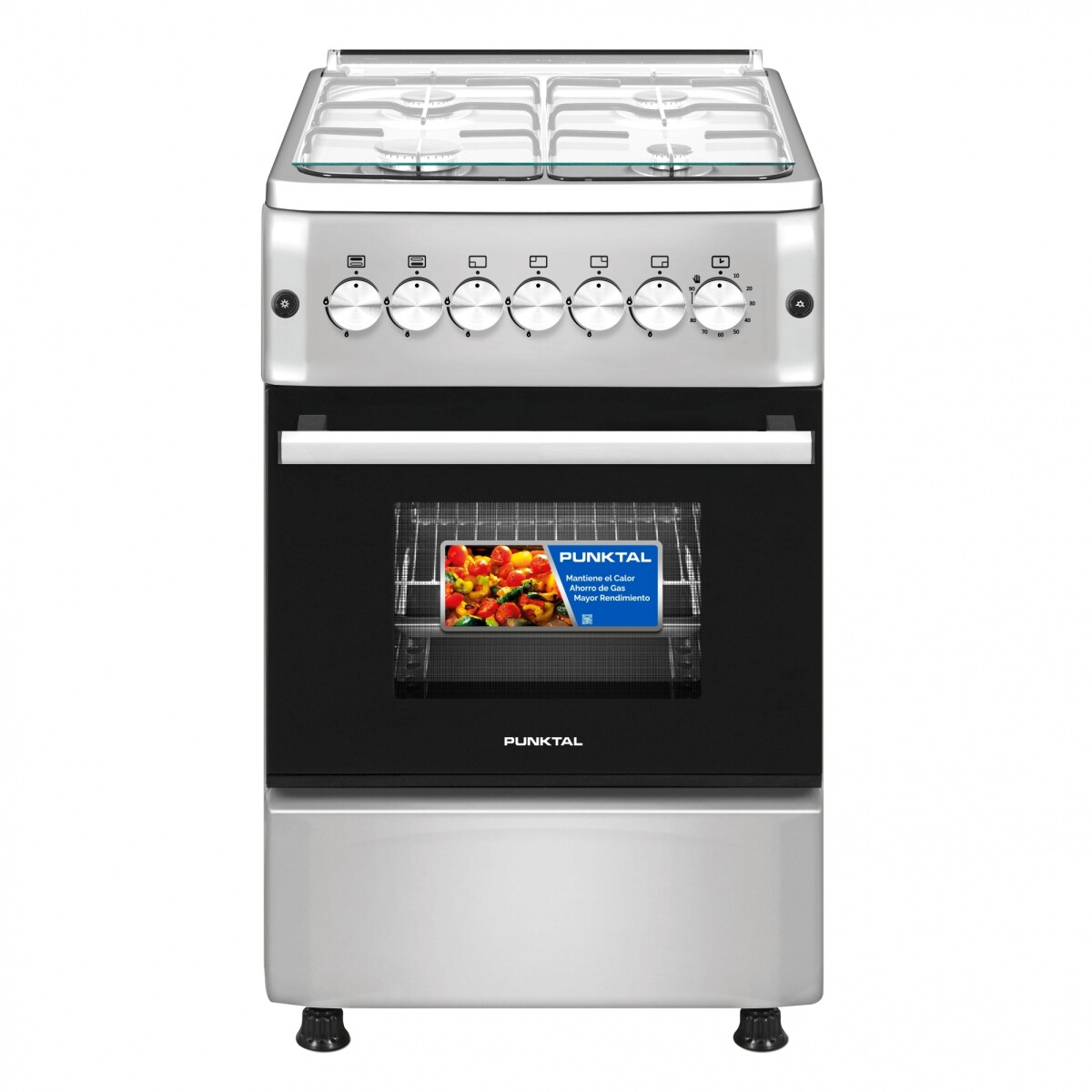 Cocina a Gas Punktal PK-1960 4 Hornallas con Grill 