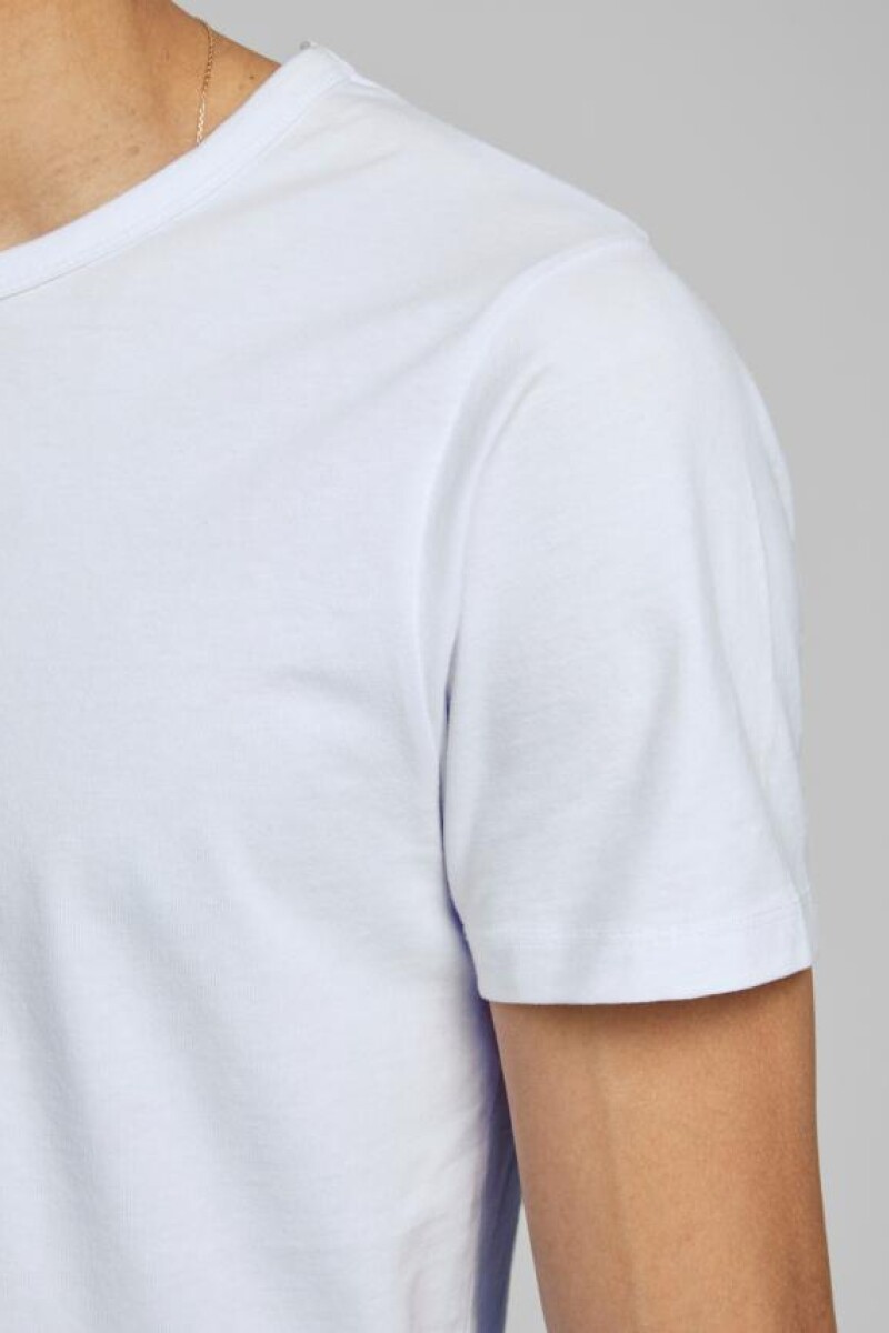 Camiseta Básica Regular Fit De Algodón Y Lycra Optical White