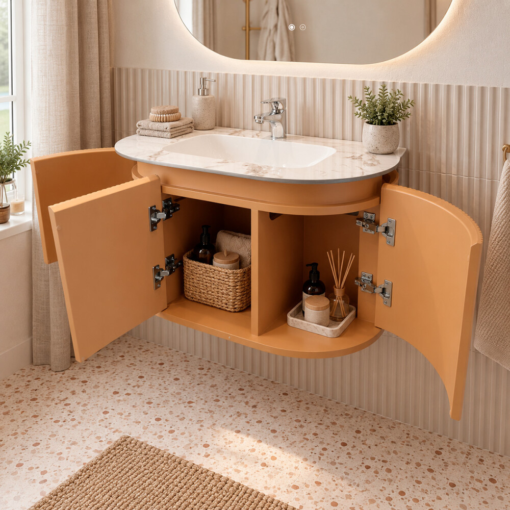 CONJUNTO DE BAÑO HABITARE MODELO LT6005-80 / MUEBLE PVC+ BACHA + ESPEJO CIRCULAR C/ LUZ LED - 80 cm Conjunto De Baño Habitare Modelo Lt6005-80 / Mueble Pvc+ Bacha + Espejo Circular C/ Luz Led - 80 Cm