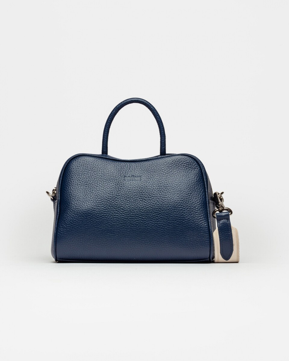 Cartera de mano The Club en cuero graneado - Marine Blue 