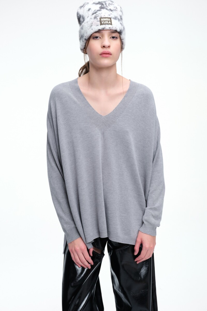 SWEATER ESCOTE V Gris