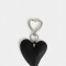 Llavero Metal Llavero Y Bag Charm Corazón - Negro