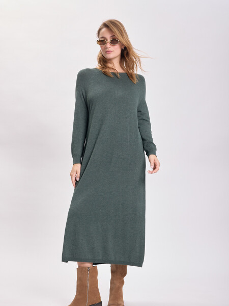 Vestido largo punto Verde
