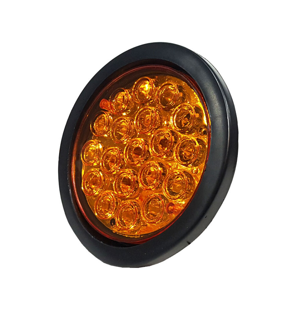 Farol trasero LED 12-24V redondo ámbar 10.5cm