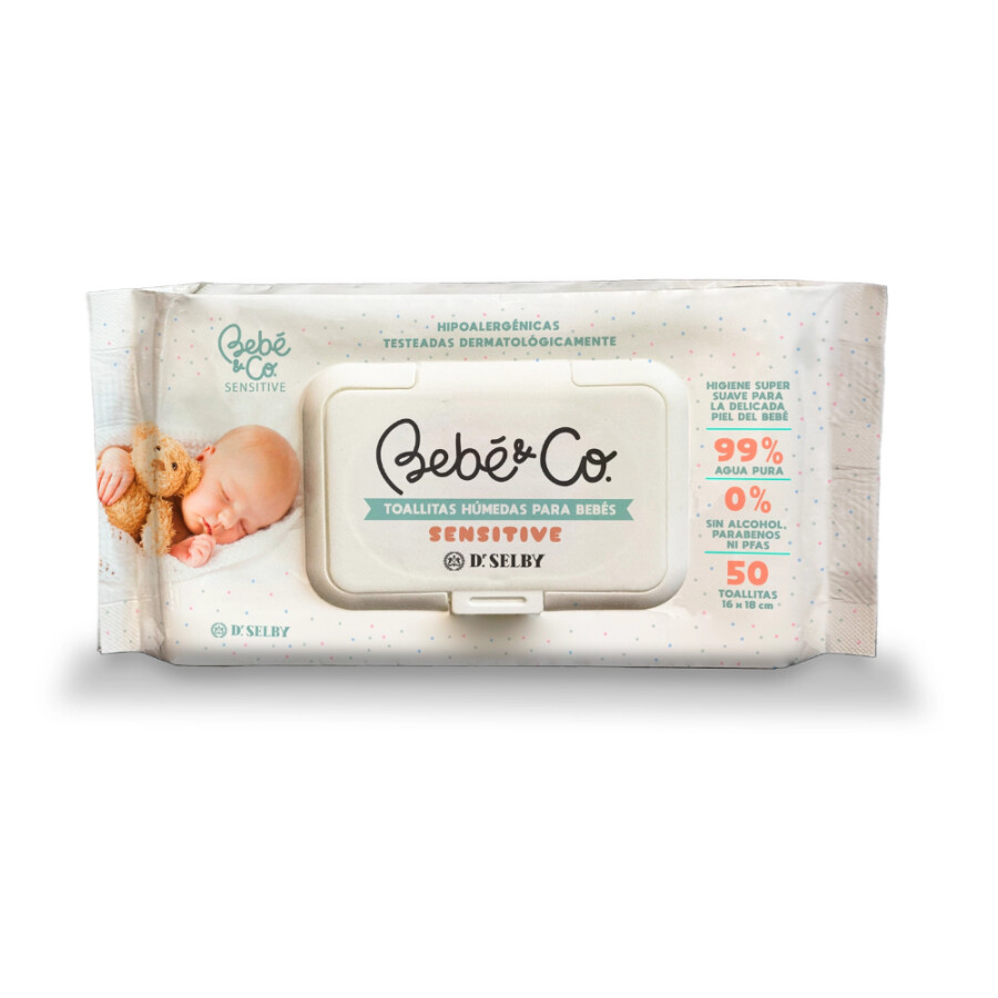 Toallitas Húmedas Sensitive Bebé & Co. x 50 Unidades Toallitas Húmedas Sensitive Bebé & Co. x 50 Unidades