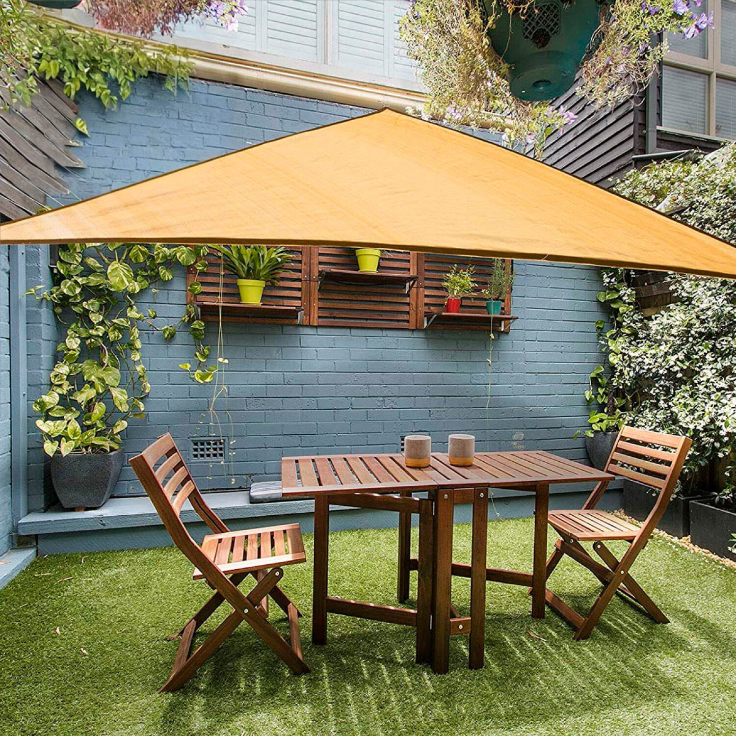 Vela de Sombra con Cuerda, Vela de Sombra Triangular de 8x8x8ft, Toldo