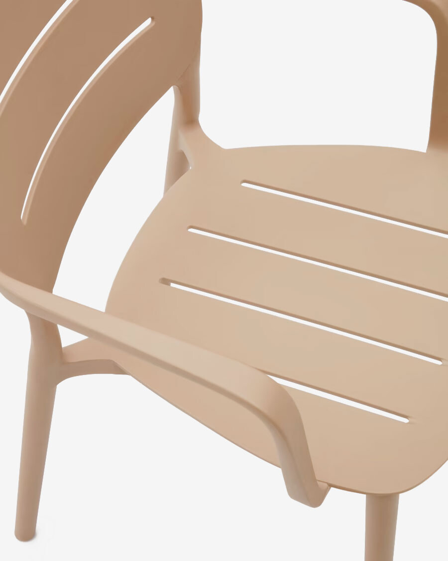 Silla de exterior apilable Morella beige