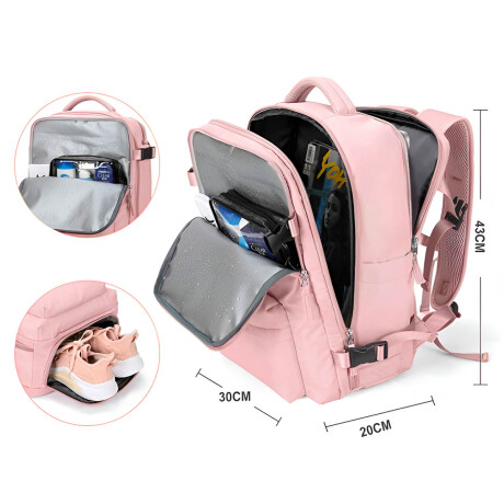 Mochila Viaje Carry On Impermeable Laptop Ejecutiva Rosa