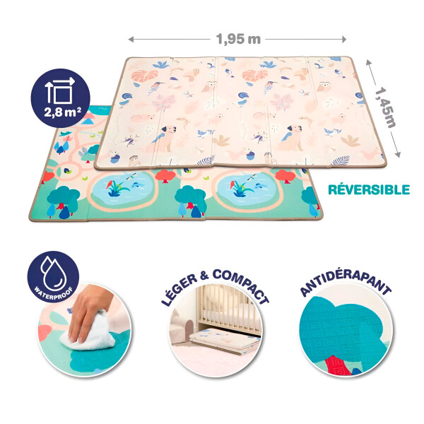 Alfombra Antigolpes Niños Bebé Plegable Infantil Reversible® Color Beige