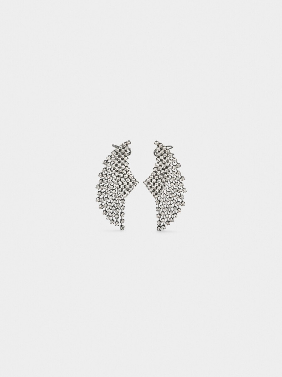 Pendientes Ear Jacket Asas De Cristales - plateado 