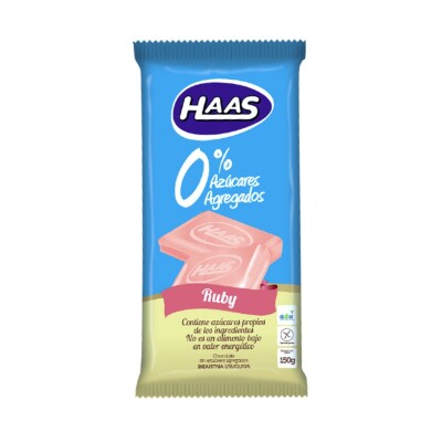 Tableta de Chocolate HAAS 0% Azúcar Ruby 150 GR Tableta de Chocolate HAAS 0% Azúcar Ruby 150 GR