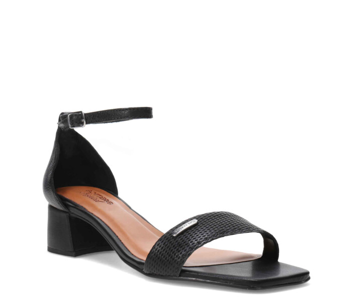 Sandalia de Mujer Bottero con Taco Bajo y Pulsera Negro