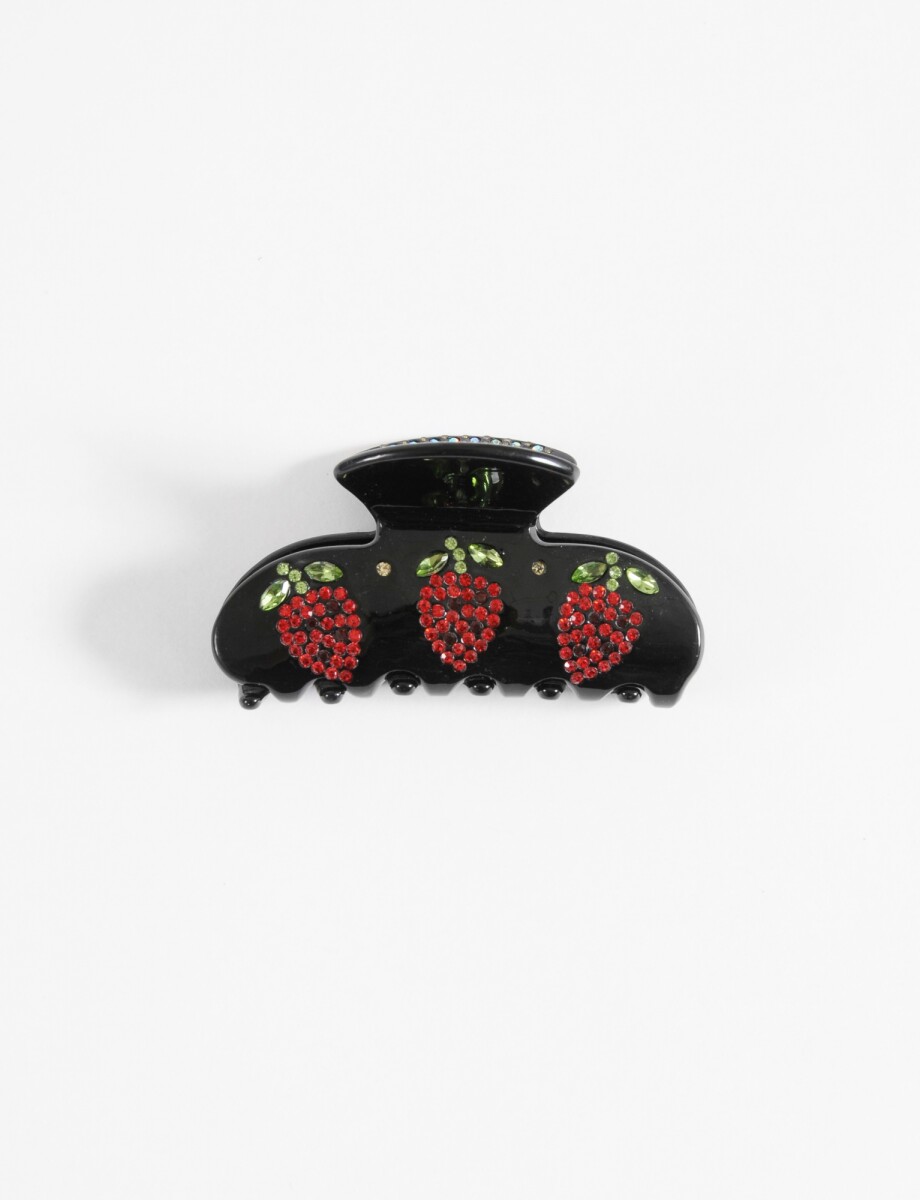 Broche frutilla - negro 