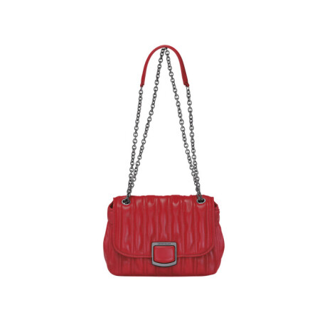 Longchamp -Cartera de cuero con solapa, Brioche Rojo