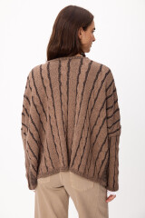 Sweater Lana Crop Oceano Negro/Marrón