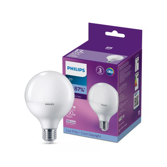 Lámpara LED globo G30 E27 13W 1521Lm luz fría L27330X