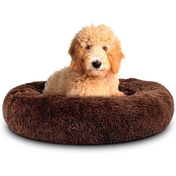 Cucha Cama Colchon Puff Plush 70cm Mascota Antiestress Color Variante MARRON