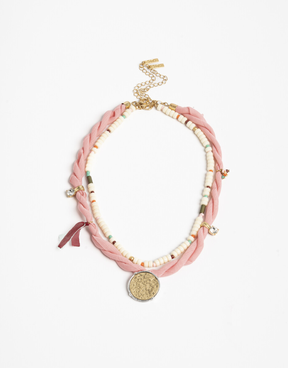 Collar Corto Beads Y Medallita 