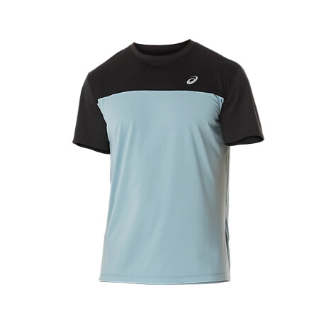 REMERA ASICS RACE SS Light Blue & Black