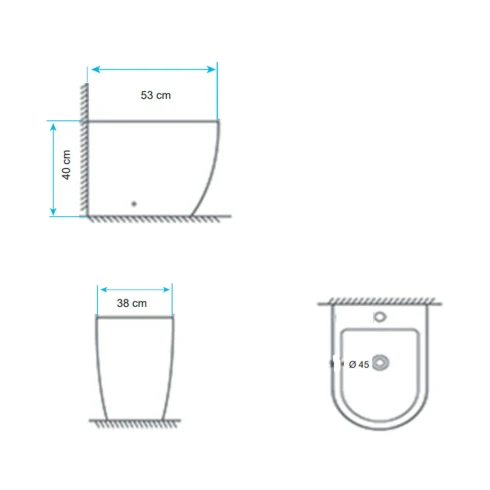 Bidet Blanco Brillo 53X38X40 Linea Amaro 000