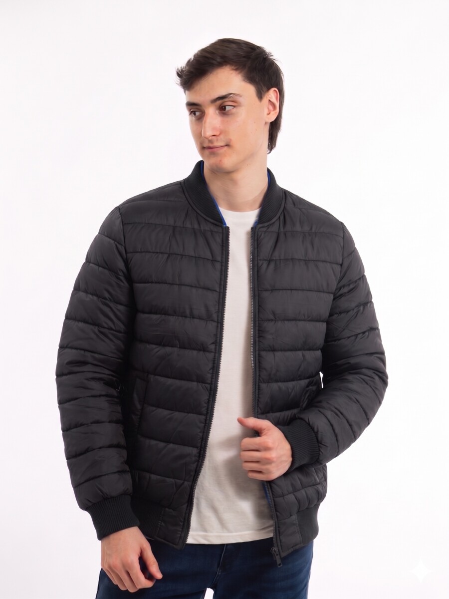 Campera Bomber Nylon - Black 