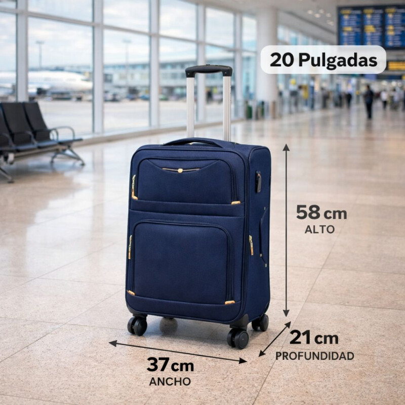 Valija de Tela Oxford con Ruedas 20' Azul