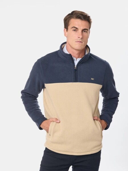 BUZO LEGACY 5537 1/2 CIERRE BICOLOR BEIGE