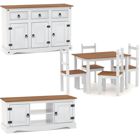 Promo Aparador + Rack de tv + Juego de comedor Promo Aparador + Rack de tv + Juego de comedor