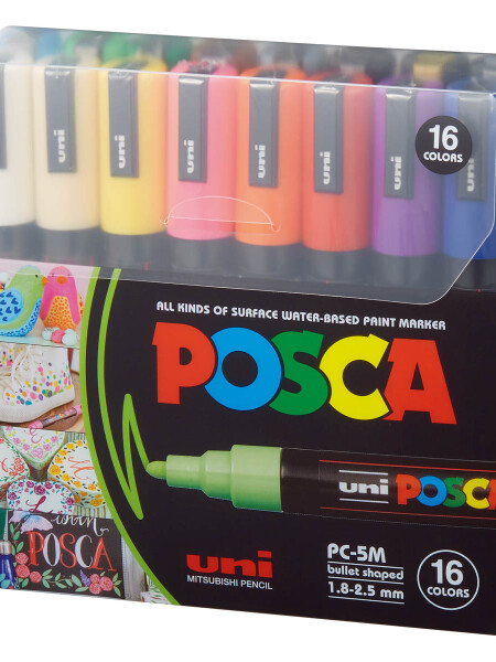 MARCADOR UNI POCSA 2.5MM 16 UNIDADES COLORES N/A