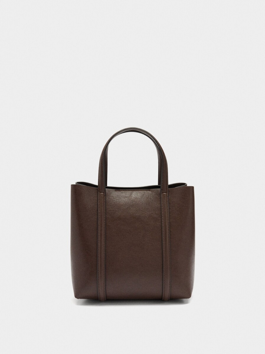Bolso Tote Con Bandolera M - marron 