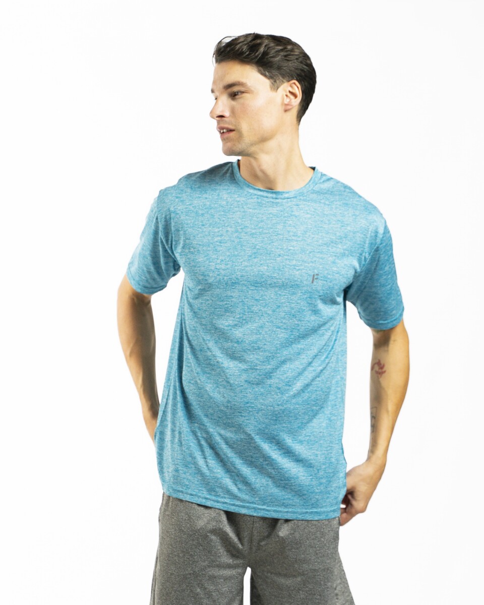 Remera Deportiva Dry Fit - Turquesa Melange 