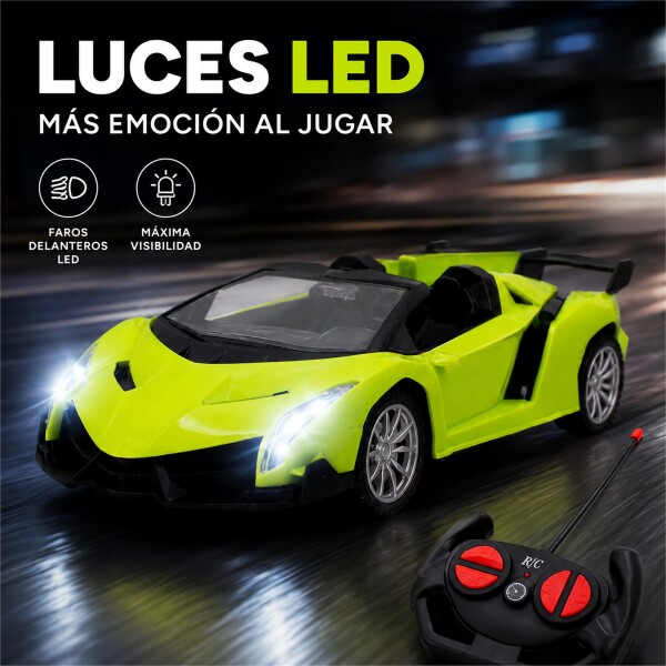 Auto Deportivo a Control Remoto Tipo Lamborghini con Luces LED VERDE