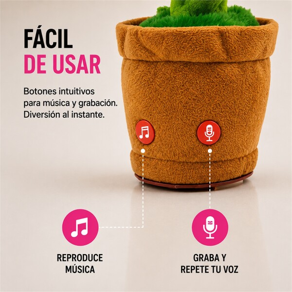 Girasol Interactivo que Baila, Canta, Graba y Repite Voz Rosa