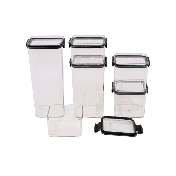 Juego X6 Frascos Tarros Herméticos Set Contenedores Recipientes Alimentos Imback Color Negro Juego X6 Frascos Tarros Herméticos Set Contenedores Recipientes Alimentos Imback Color Negro