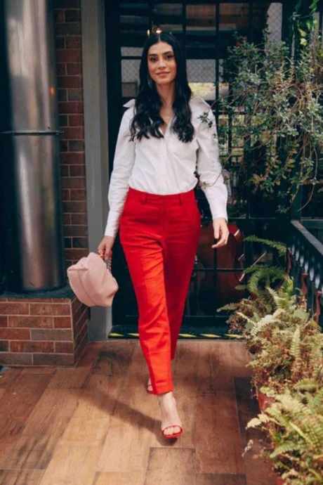 Pantalón Lino Rojo Rojo