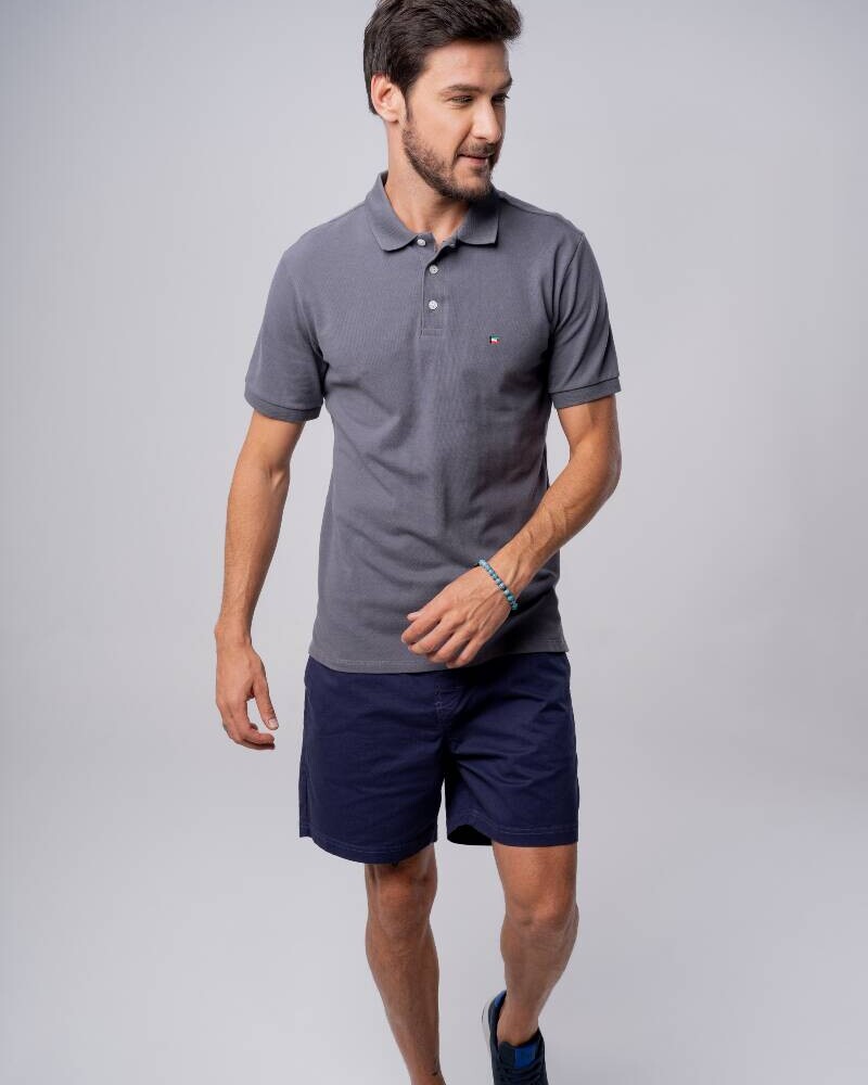 Remera polo basica Gris oscuro