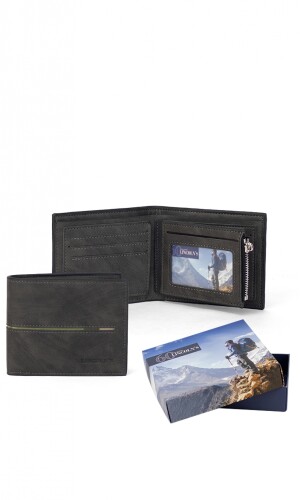 BILLETERA HOMBRE VAN GOGH NEGRO C/ GUARDA VERDE