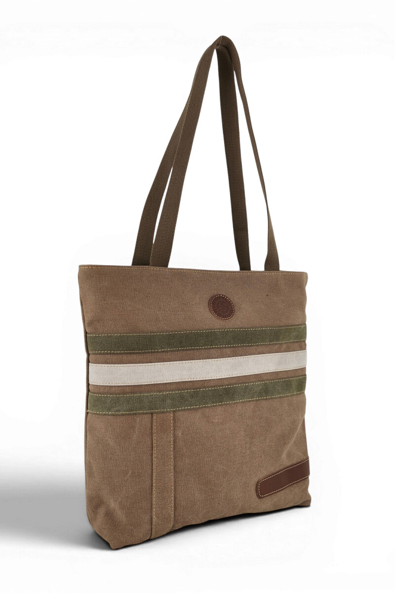 Bolso Tote de Lona Casual Marrón